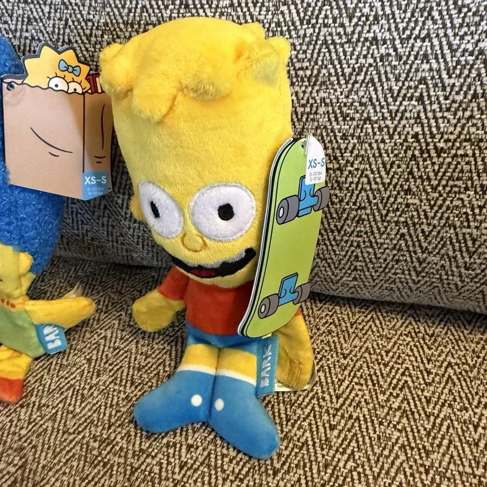 2 pack Bark Box The Simpsons Rare Dog Toy Marge Bart Squeaker XS/S